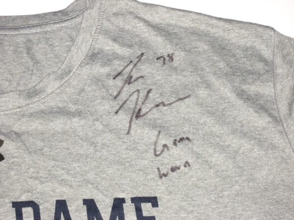 Tommy Kraemer Game Worn & Signed Official Notre Dame Fighting Irish Football #78 Under Armour 3XL Shirt