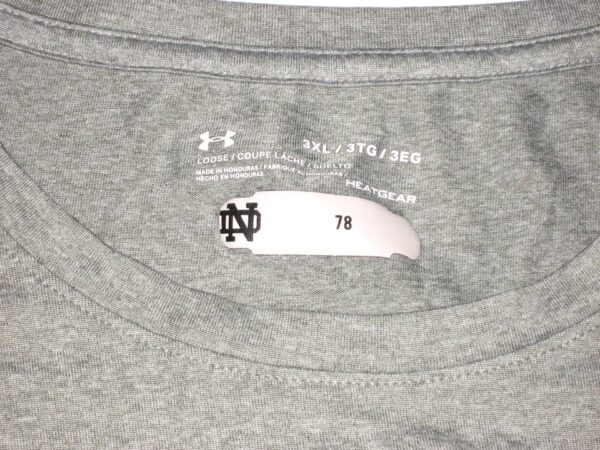 Tommy Kraemer Game Worn & Signed Official Notre Dame Fighting Irish Football #78 Under Armour 3XL Shirt