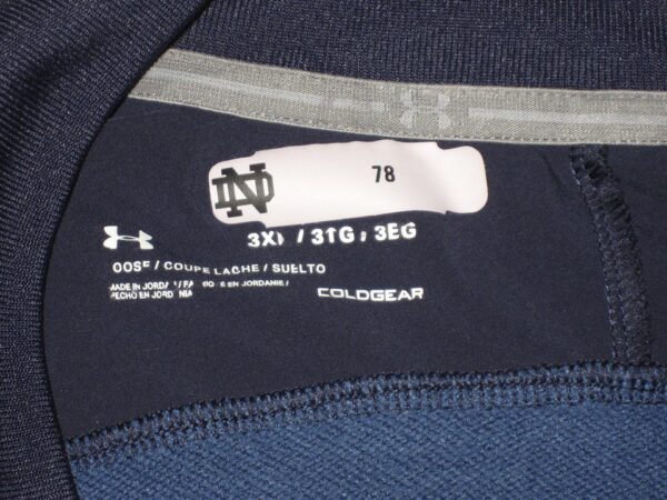 Tommy Kraemer Player Issued & Signed Official Notre Dame Fighting Irish #78 Under Armour ColdGear 3XL Full-Zip Jacket