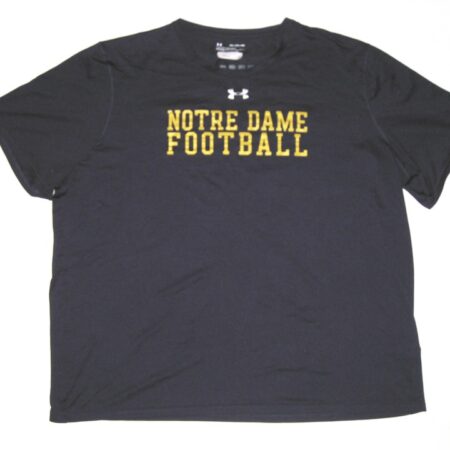 Tommy Kraemer Training Worn & Signed Official Notre Dame Fighting Irish BUILT DIFFERENT Under Armour 3XL Shirt