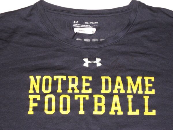 Tommy Kraemer Training Worn & Signed Official Notre Dame Fighting Irish BUILT DIFFERENT Under Armour 3XL Shirt