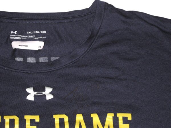 Tommy Kraemer Training Worn & Signed Official Notre Dame Fighting Irish BUILT DIFFERENT Under Armour 3XL Shirt