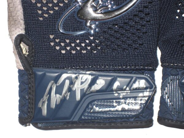Mike Papi Columbus Clippers Game Worn & Signed Blue Lizard Skins Batting Gloves