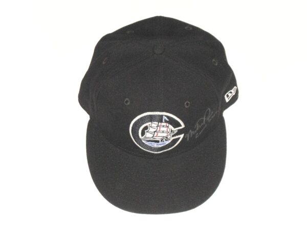 Mike Papi Game Worn & Signed Official Black Columbus Clippers New Era 59FIFTY Fitted Hat