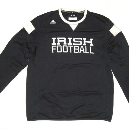 Scott Daly Team Issued & Signed Official Blue & White Notre Dame Fighting Irish Football Adidas Climalite XL Sweatshirt