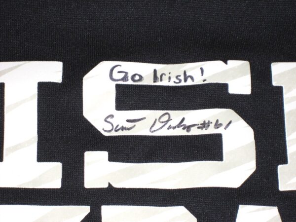 Scott Daly Team Issued & Signed Official Blue & White Notre Dame Fighting Irish Football Adidas Climalite XL Sweatshirt