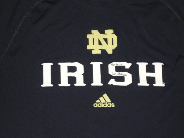 Scott Daly Team Issued & Signed Official Notre Dame Fighting Irish Long Sleeve Adidas Shirt