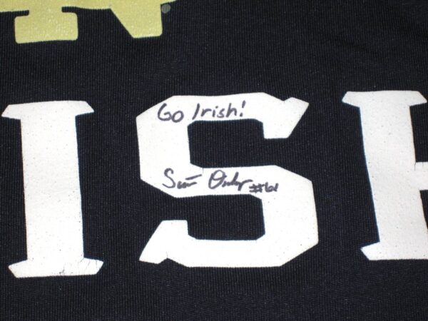 Scott Daly Team Issued & Signed Official Notre Dame Fighting Irish Long Sleeve Adidas Shirt