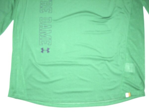 Tommy Kraemer Player Issued & Signed Official Green Notre Dame Fighting Irish #78 Under Armour Long Sleeve 3XL Shirt