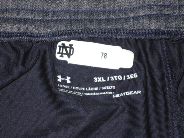 Tommy Kraemer Player Issued & Signed Official Notre Dame Fighting Irish #78 Under Armour 3XL Shorts