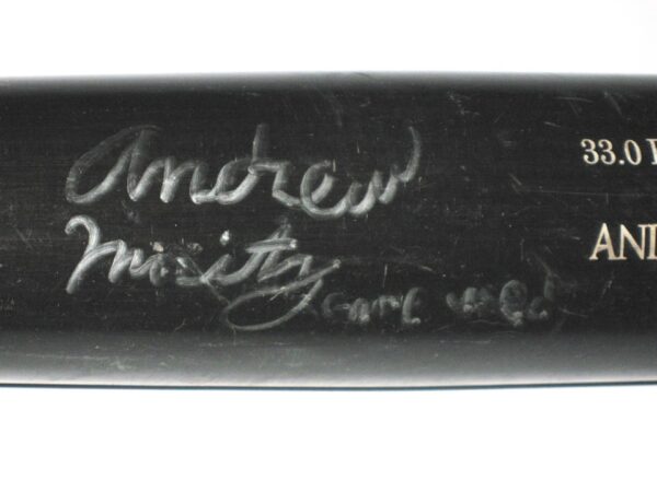 Andrew Moritz 2018 Danville Braves Game Used & Signed Black Pro Model MH5 Old Hickory Maple Baseball Bat – Cracked