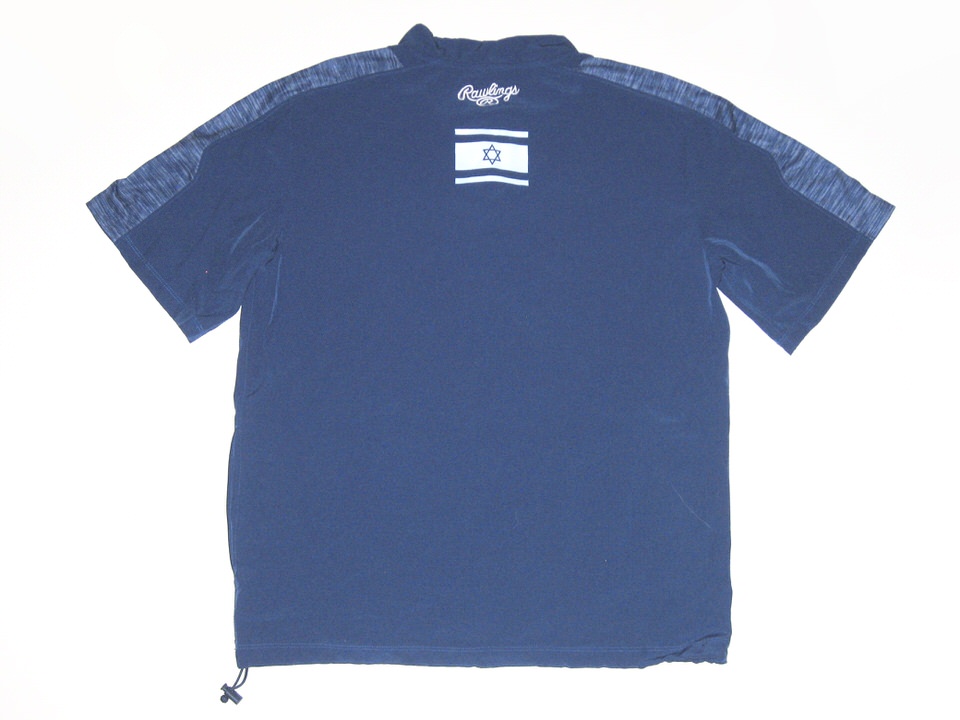 Blake Gailen Practice Worn & Signed Team Israel Baseball Rawlings Short Sleeve Pullover Zip-Up - Worn During 2020 Olympic Qualifiers!!!