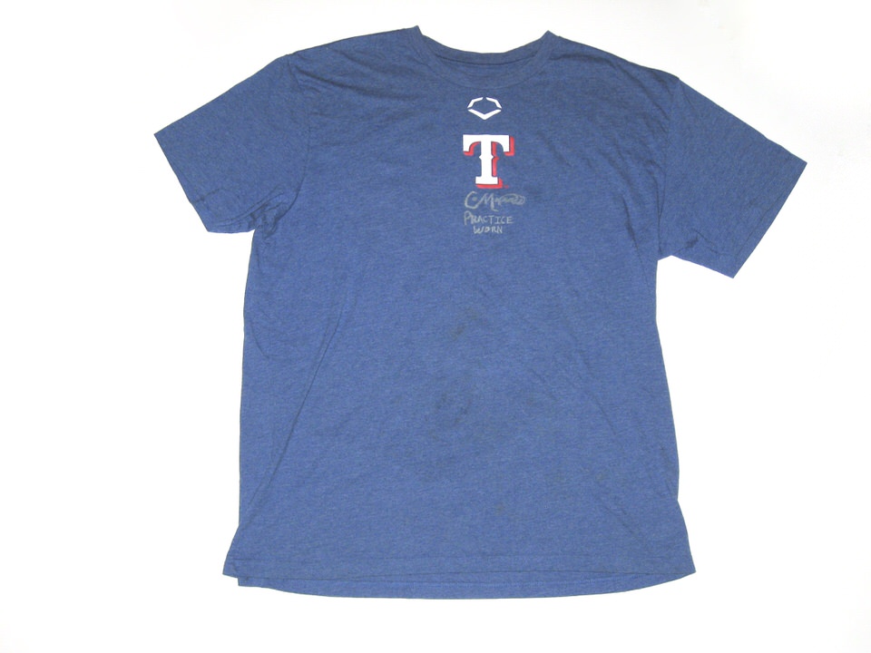 Colby Morris 2020 Team Issued & Signed Blue Texas Rangers #42 EvoShield XL  Shirt - Big Dawg Possessions
