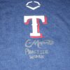 Colby Morris 2020 Team Issued & Signed Blue Texas Rangers #42 EvoShield XL Shirt