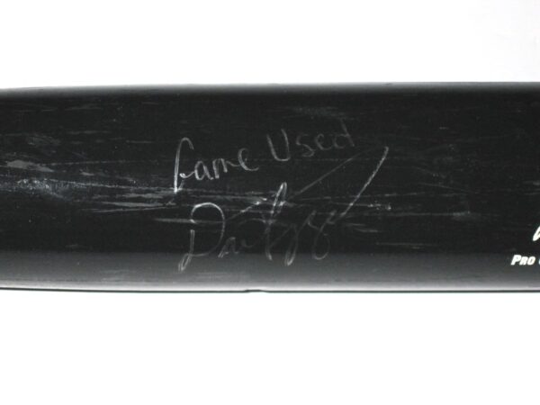 Dario Pizzano Binghamton Rumble Ponies Game Used & Signed Black & White Phoenix Baseball Bat