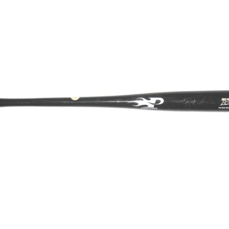 Dario Pizzano Binghamton Rumble Ponies Game Used & Signed Black & White Phoenix Baseball Bat