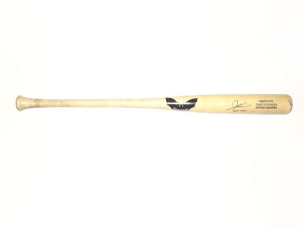 Drew Lugbauer 2019 Florida Fire Frogs Game Used & Signed Sam Rideau Crusher Maple Baseball Bat – Cracked