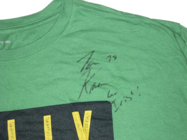 Tommy Kraemer Player Issued & Signed Kelly Green Notre Dame Fighting Irish RALLY #78 Under Armour 3XL Shirt