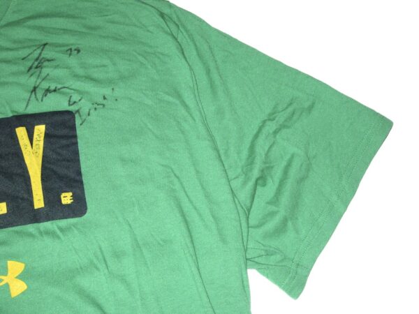 Tommy Kraemer Player Issued & Signed Kelly Green Notre Dame Fighting Irish RALLY #78 Under Armour 3XL Shirt