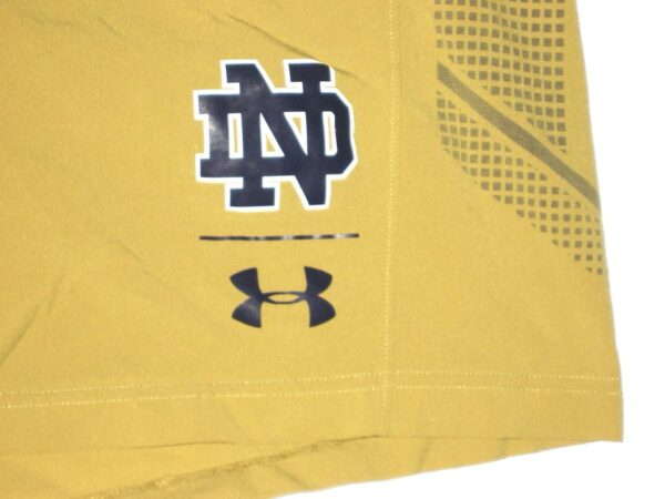 Tommy Kraemer Player Issued & Signed Official Gold Notre Dame Fighting Irish #78 Under Armour 3XL Shorts