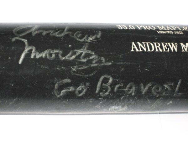 Andrew Moritz 2019 Florida Fire Frogs Game Used & Signed Black Pro Model MT27 Old Hickory Maple Bat – Cracked