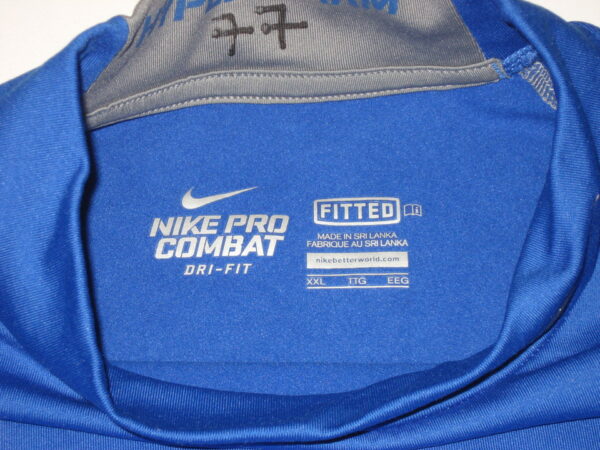 James O'Hagan Buffalo Bulls #77 Practice Worn & Signed Blue Long Sleeve Nike Pro Combat Hyperwarm XXL Shirt