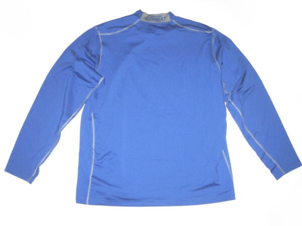 James O'Hagan Buffalo Bulls #77 Practice Worn & Signed Blue Long Sleeve Nike Pro Combat Hyperwarm XXL Shirt