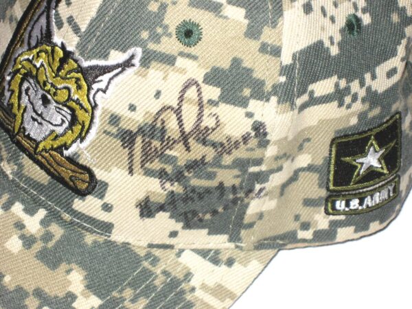 Mike Papi Team Issued & Signed Official Camo Lynchburg Hillcats US ARMY Promotional Adventures Hat