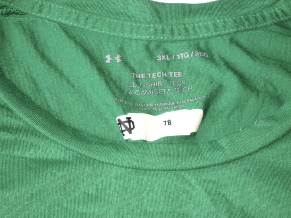 Tommy Kraemer Game Worn & Signed Official Green Notre Dame Fighting Irish Football Under Armour 3XL Shirt