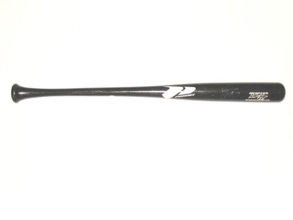 Dario Pizzano 2020 Winnipeg Goldeyes Game Used & Signed Black & White Phoenix Baseball Bat