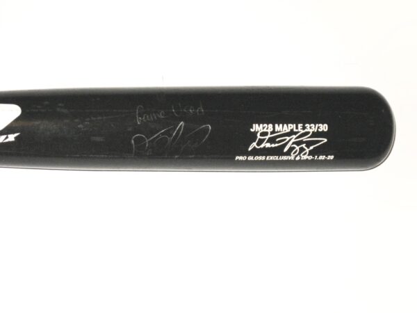 Dario Pizzano 2020 Winnipeg Goldeyes Game Used & Signed Black & White Phoenix Baseball Bat