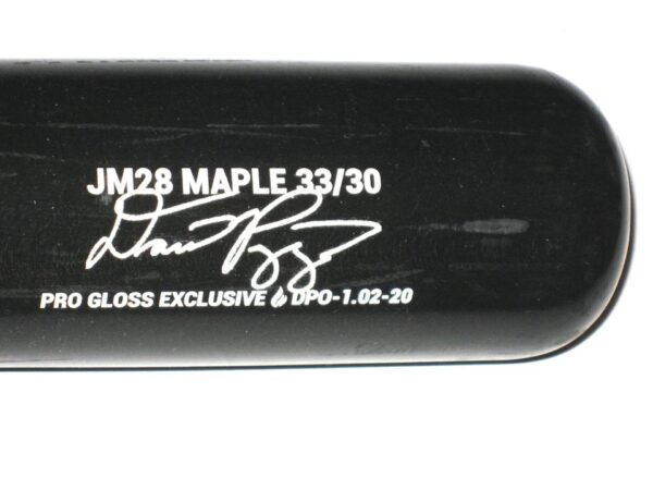 Dario Pizzano 2020 Winnipeg Goldeyes Game Used & Signed Black & White Phoenix Baseball Bat