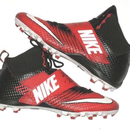 Drew Himmelman Illinois State Redbirds Game Worn & Signed Red, White & Black Nike Strike Pro Cleats1