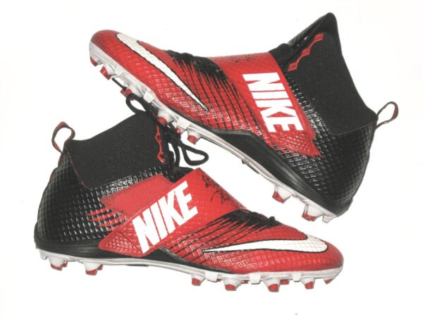 Drew Himmelman Illinois State Redbirds Game Worn & Signed Red, White & Black Nike Strike Pro Cleats1