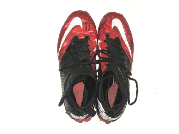 Drew Himmelman Illinois State Redbirds Game Worn & Signed Red, White & Black Nike Superbad Pro Cleats