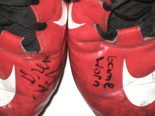 Drew Himmelman Illinois State Redbirds Game Worn & Signed Red, White & Black Nike Superbad Pro Cleats