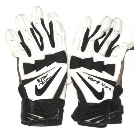 Drew Himmelman Illinois State Redbirds Game Worn & Signed White, Grey & Black Nike Hyperbeast XL Gloves - Good Use!!