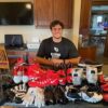 Drew Himmelman with Illinois State Redbirds Game Worn & Signed Red, White & Black Nike Superbad Pro Cleats