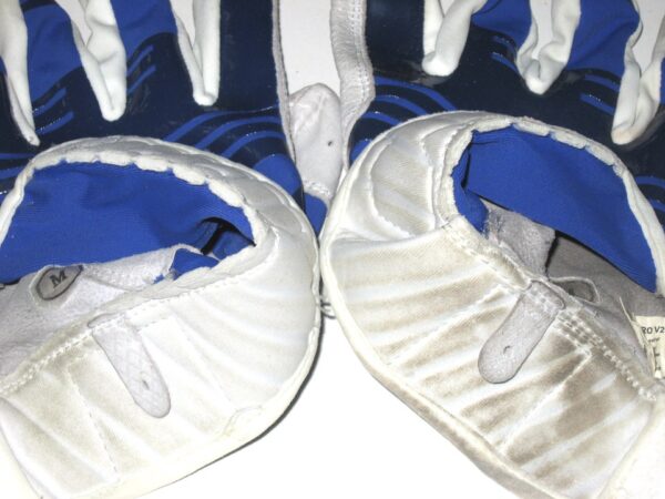 Max Moroff 2020 New York Mets Game Worn & Signed Blue & White Lizard Skins Batting Gloves