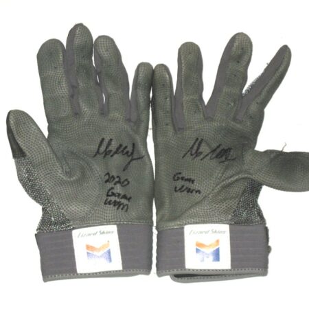 Max Moroff 2020 New York Mets Game Worn & Signed Lizard Skins Elite Batting Gloves