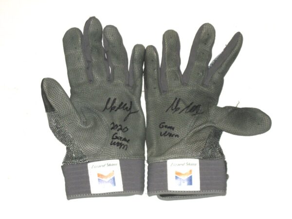 Max Moroff 2020 New York Mets Game Worn & Signed Lizard Skins Elite Batting Gloves