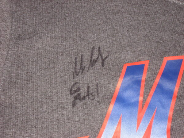 Max Moroff Practice Worn & Signed Official Grey New York Mets Baseball #23 Nike Dri-Fit Large Shirt