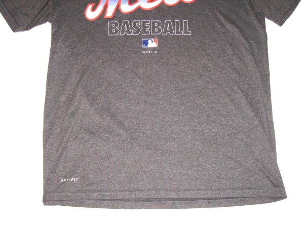 Max Moroff Practice Worn & Signed Official Grey New York Mets Baseball #23 Nike Dri-Fit Large Shirt