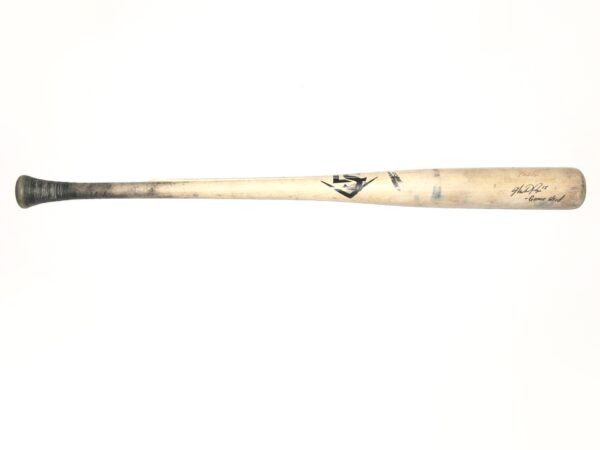 Mike Papi 2017 Cleveland Indians Game Used & Signed Louisville Slugger Baseball Bat – Cracked