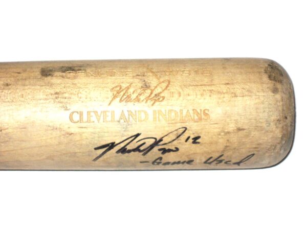 Mike Papi 2017 Cleveland Indians Game Used & Signed Louisville Slugger Baseball Bat – Cracked