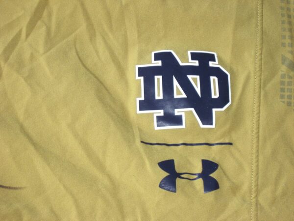 Tommy Kraemer Practice Worn & Signed Official Gold Notre Dame Fighting Irish #78 Under Armour HeatGear 3XL Shorts