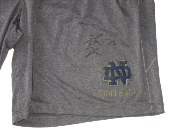 Tommy Kraemer Practice Worn & Signed Official Notre Dame Fighting Irish Football #72 Under Armour 2XL Shorts