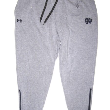 Tommy Kraemer Training Worn & Signed Official Notre Dame Fighting Irish Under Armour ColdGear 3XL Sweatpants