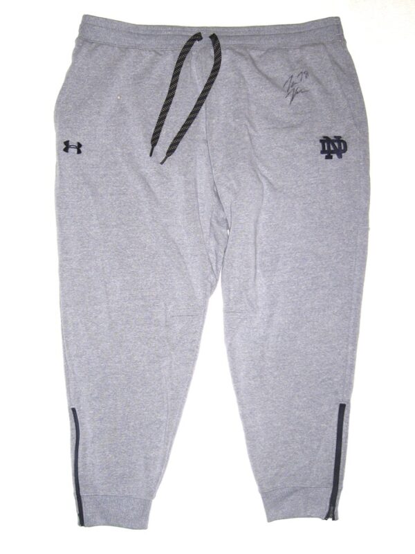 Tommy Kraemer Training Worn & Signed Official Notre Dame Fighting Irish Under Armour ColdGear 3XL Sweatpants