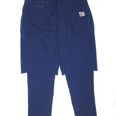 Alex Tanney Player Issued & Signed Official New York Giants #3 Nike Dri-Fit On-Field XL Sweatpants